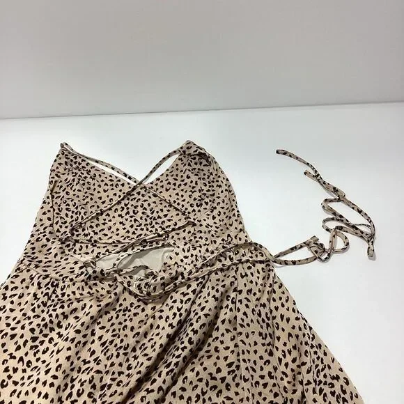 Cupshe Summer Dress Strappy Back Flowy Animal Print Maxi Lined NWT M - Picture 2 of 13